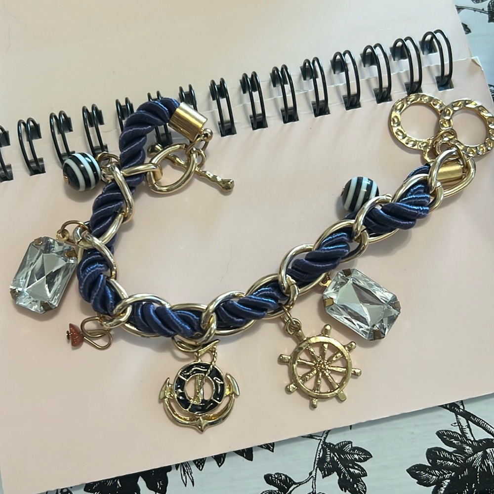 Palm Beach by Seta Gold & Navy Nautical Bracelet